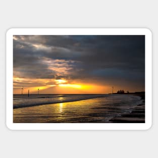 Daybreak on Cambois beach Sticker